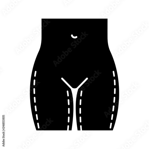 Thigh lift surgery glyph icon