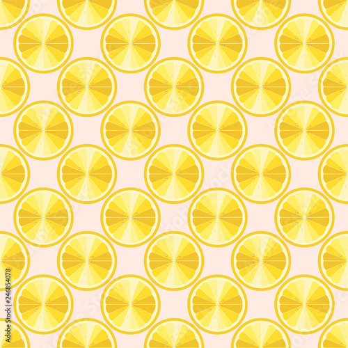 Cute lemon slice design seamless pattern background wallpaper. Vector art