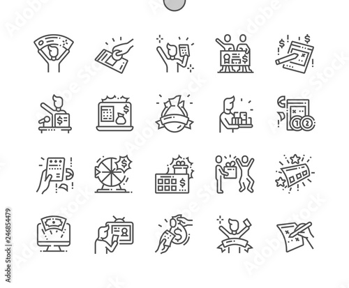 Huge lottery win Well-crafted Pixel Perfect Vector Thin Line Icons 30 2x Grid for Web Graphics and Apps. Simple Minimal Pictogram