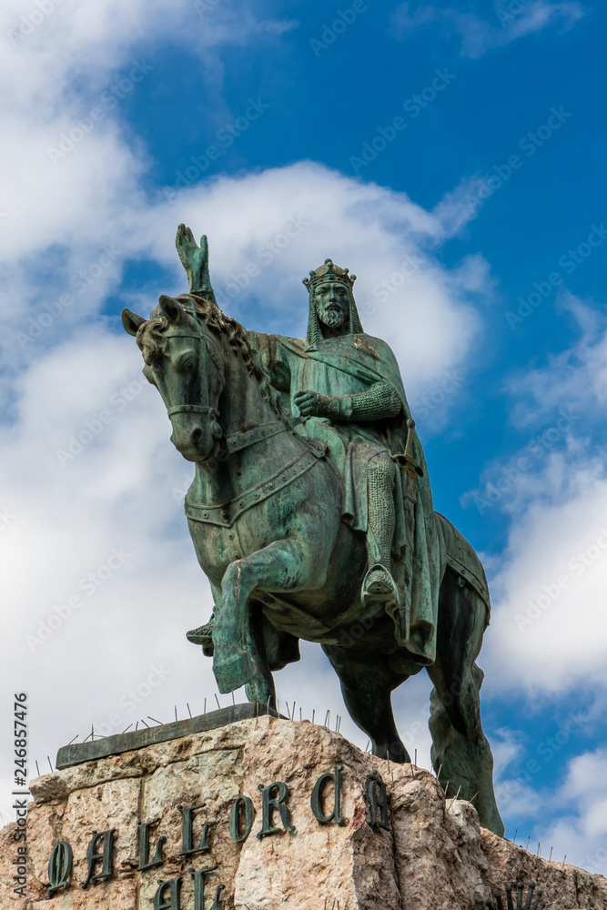 Statue König Jaime I in Palma, Mallorca
