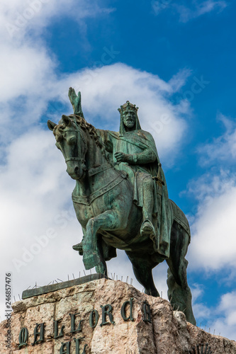 Statue König Jaime I in Palma, Mallorca