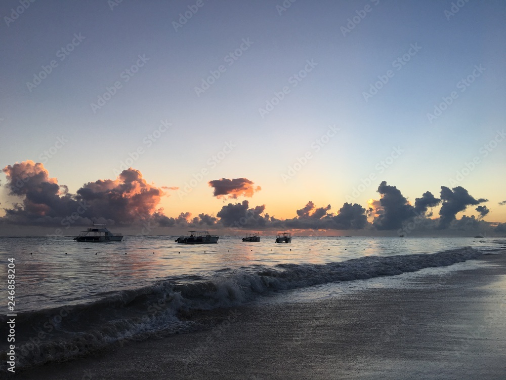 Lever du soleil, Punta Cana, Bavaro Beach, Caraïbe, République Dominicain