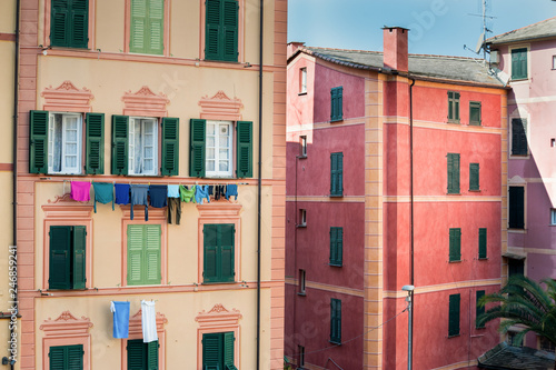 Colorful traditional houses in the Old Town Camogli
