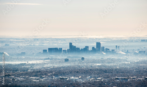 Canvas Print Downtown Denver Smog