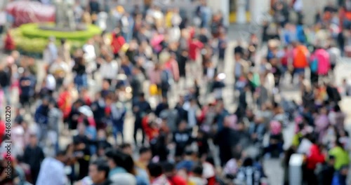 Wallpaper Mural Bokeh of the crowded people in the street Torontodigital.ca