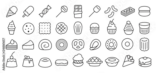 Sweets Icon Set (Thin Line Version)