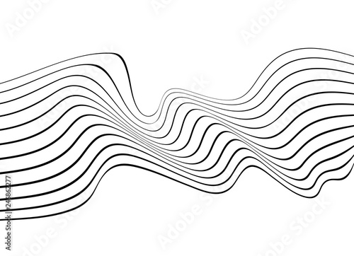 black and white mobious wave abstract background