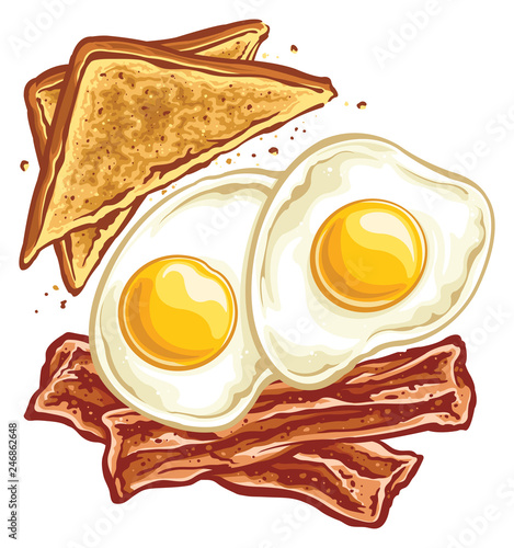 Bacon eggs and toast