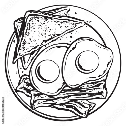 Bacon eggs and toast