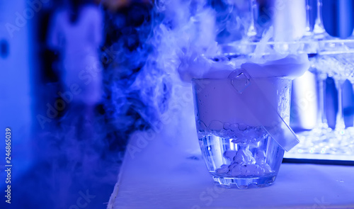 alcohol with liquid nitrogen at the banquet