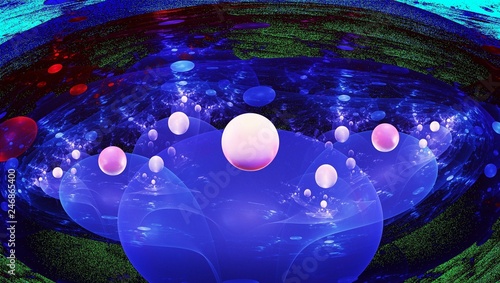 Cosmic dimension fractal design illustration