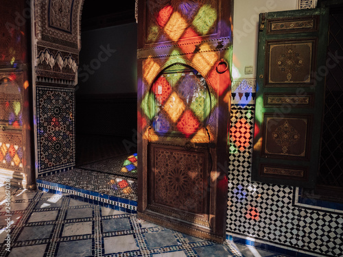 Reflections on an oriental door photo