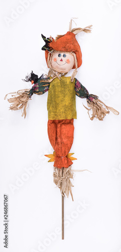 Canvas Print scarecrow isolated on white background