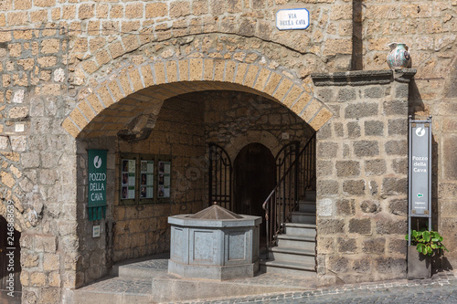 Entrance to the Pozzo della Cava in the heart of the Medieval town Orvieto photo