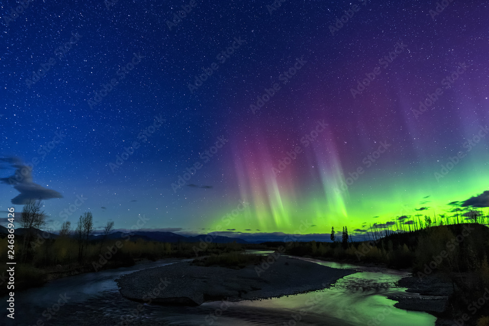 Northern Lights Over the North Fork of the Flathead River