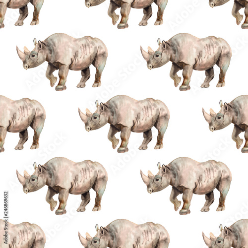 Seamless pattern with rhino © shoshina