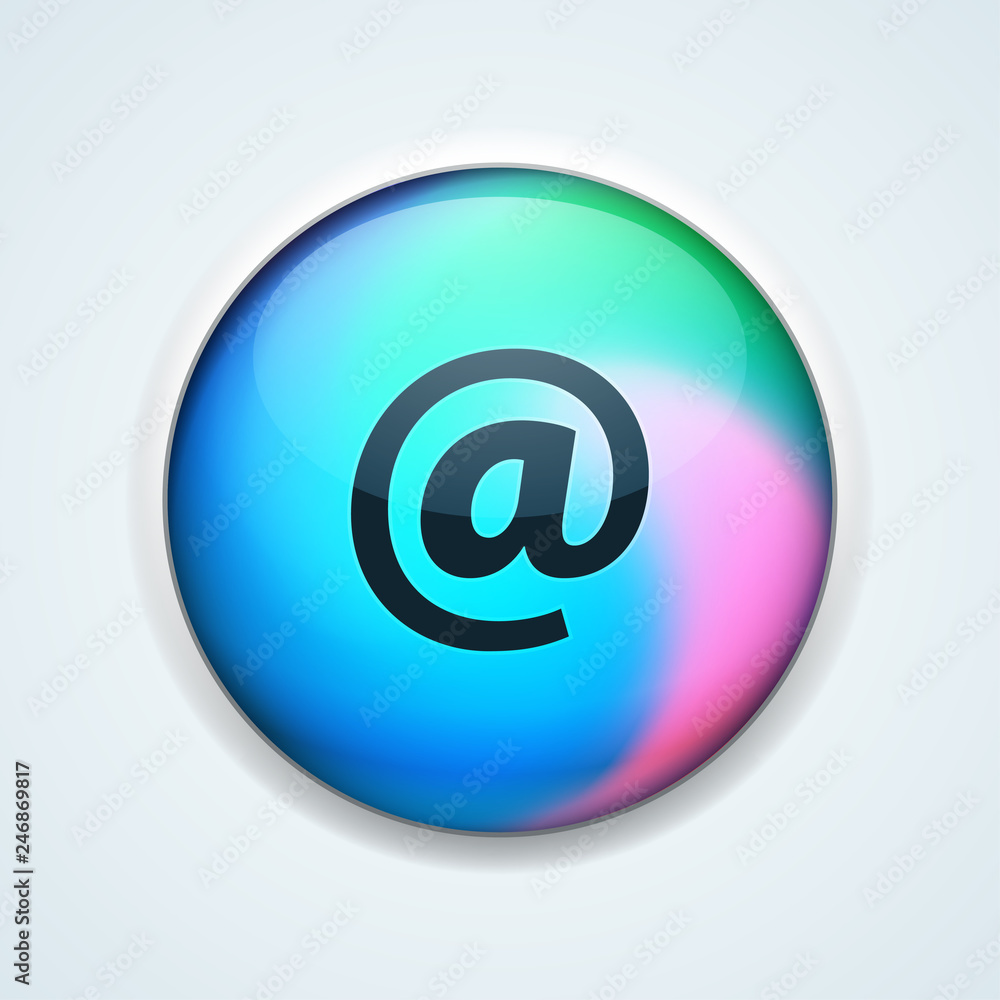 E-mail button Holographic Style illustration E-mail button Holographic Style illustration
