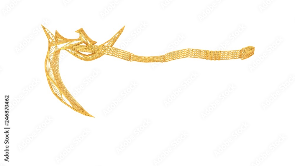 3d rendering of a wired object in yellow on isolated on white background 3d rendering of a wired object in yellow on isolated on white background