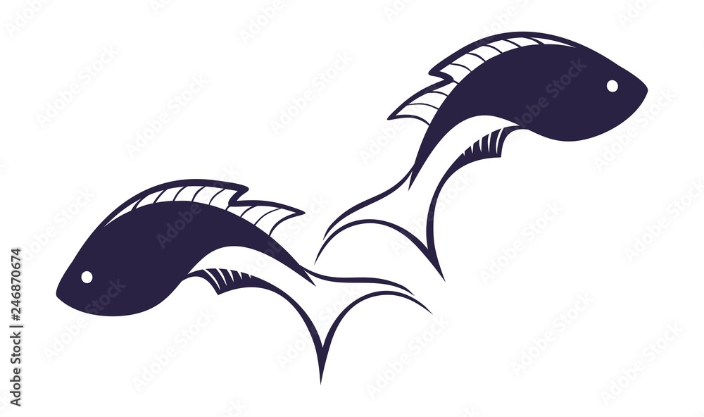 Naklejka premium Logo sea fish