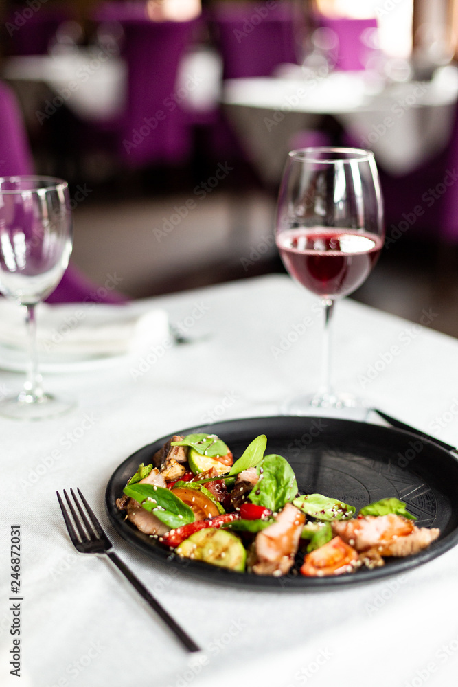 Warm salad with veal Warm salad with veal