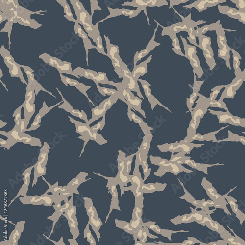 Urban camouflage of various shades of beige and blue colors