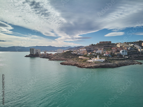 Fototapeta Naklejka Na Ścianę i Meble -  Aerial view of the Cullera lighthouse, Valencia. Spain