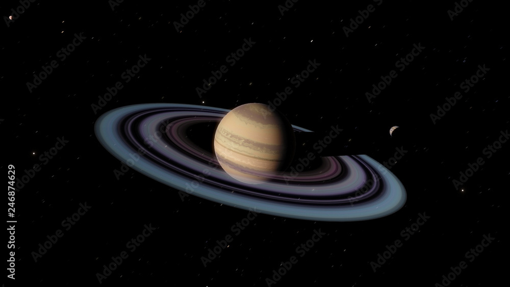 Exoplanet with rings gas giant Saturn planet (Elements of this image furnished by NASA) Exoplanet with rings gas giant Saturn planet (Elements of this image furnished by NASA)