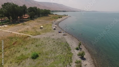  Boats and shore line of Kineret in Tiberia
