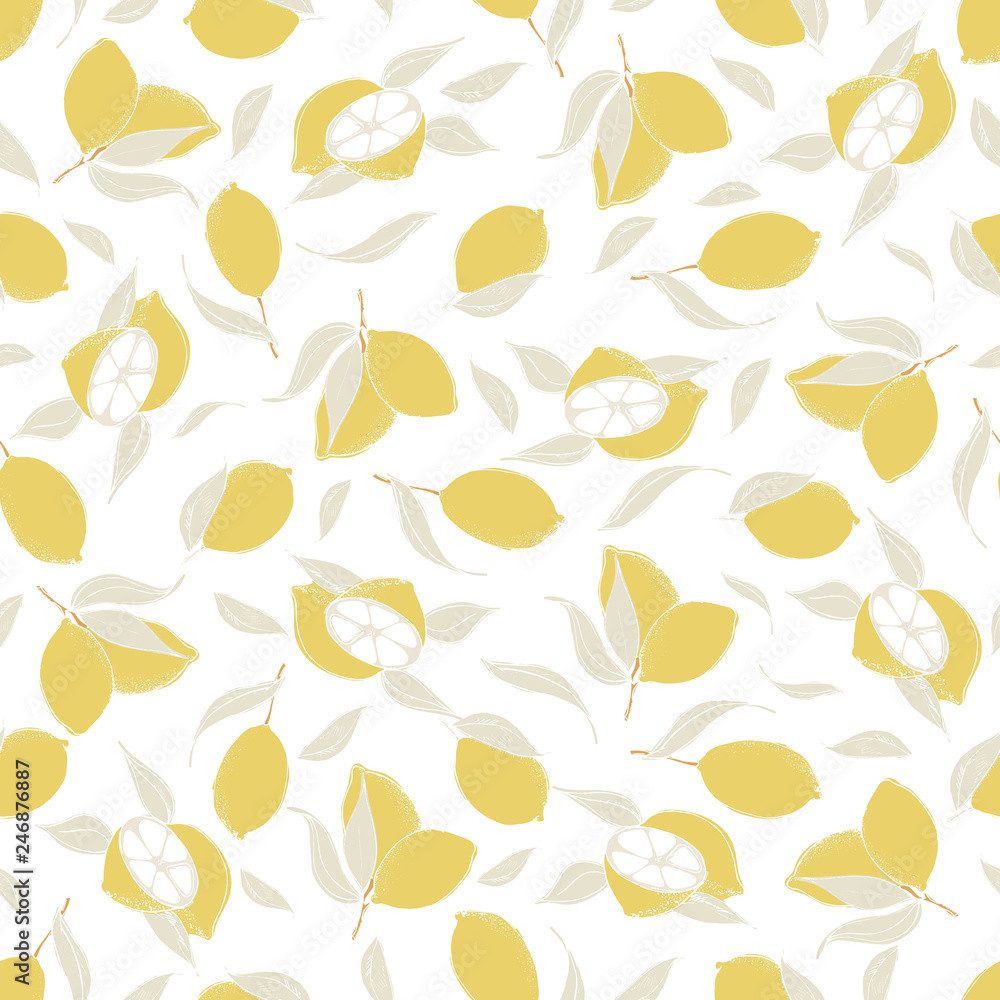 citrus seamless pattern with abstract hand drawn lemons citrus seamless pattern with abstract hand drawn lemons