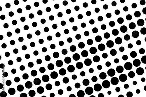 Black on white regular halftone texture. Oversized dotted ornament. Contrast dotwork pattern