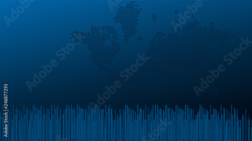 Erde, Punkte, Technologie, Hintergrund, world map