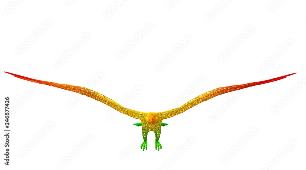 Obraz premium 3d rendering of an outlined colorful rainbow animal on white