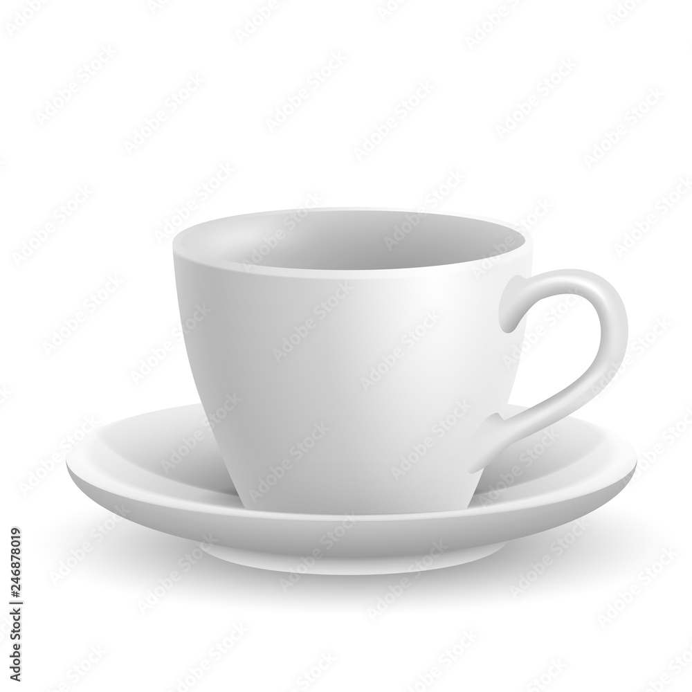 Beautiful realistic ceramic coffee cup on white background. Beautiful realistic ceramic coffee cup on white background.