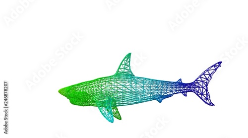 3d rendering of an outlined colorful rainbow animal on white