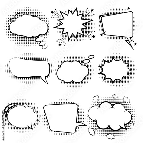 Vector pop art speech bubbles .