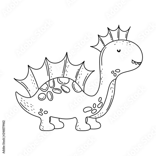 cute apatosaurus character icon