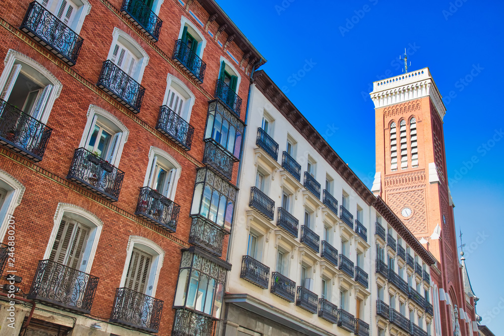 Narrow Streets of Madrid in historic city center Narrow Streets of Madrid in historic city center