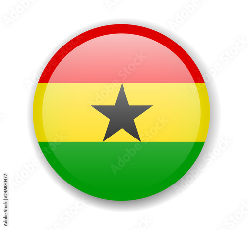 Free Download Ghana flag round bright icon on a white background - GFXLoad