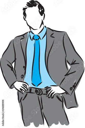 BUSINESSMAN WINNER POSTURE ILLUSTRATION