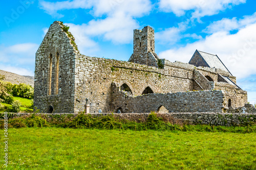 Tableau sur toile Corcomroe Abbey Ruins in Burren region of County Clare, Ireland