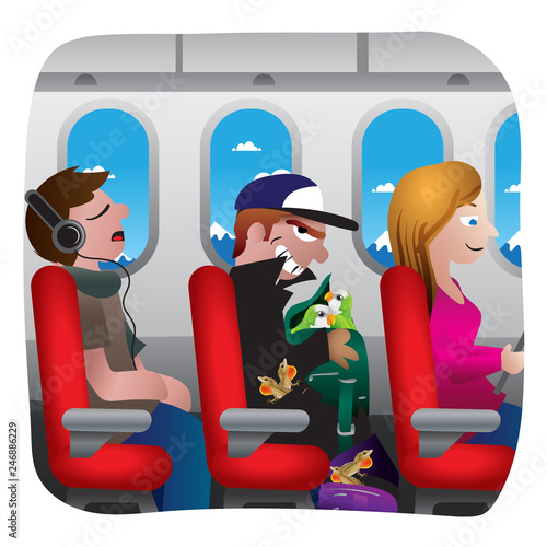 Smuggling animals in airplane