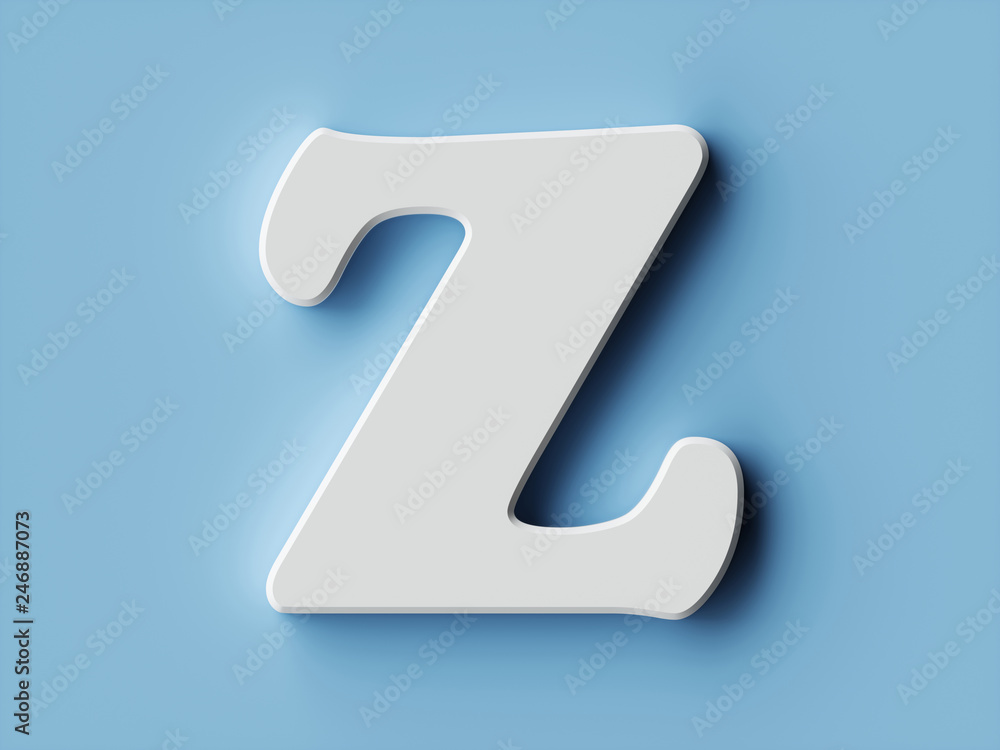 White paper letter alphabet character Z font White paper letter alphabet character Z font
