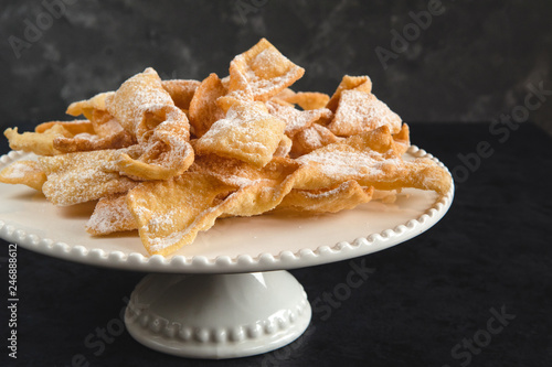 Faworki, Chrusty, Angel Wings - traditional Polish pastries served during Carnival Fat Thursday, just befor Lent. photo