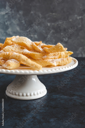 Faworki, Chrusty, Angel Wings - traditional Polish pastries served during Carnival Fat Thursday, just befor Lent. photo