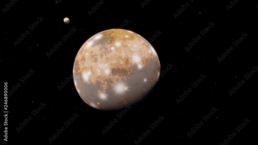 Fantastic Ice Exoplanet or Pluto 3D illustration (Elements of this image furnished by NASA) Fantastic Ice Exoplanet or Pluto 3D illustration (Elements of this image furnished by NASA)