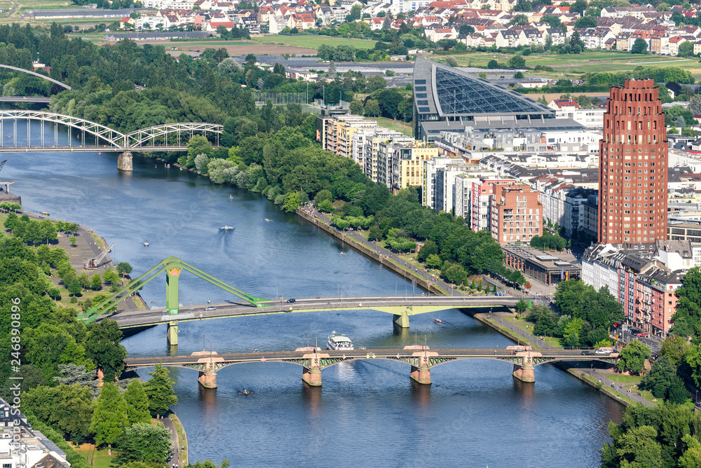 River Main Aerial view Frankfurt