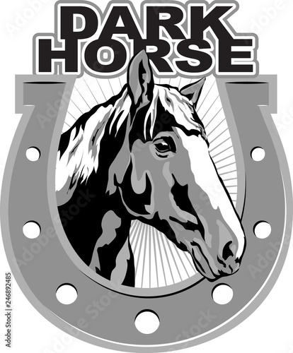 Logo of the horse's head and horseshoe.
