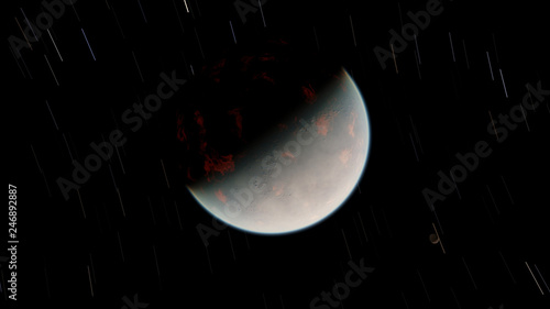Exoplanet 3D illustration (Elements of this image furnished by NASA)