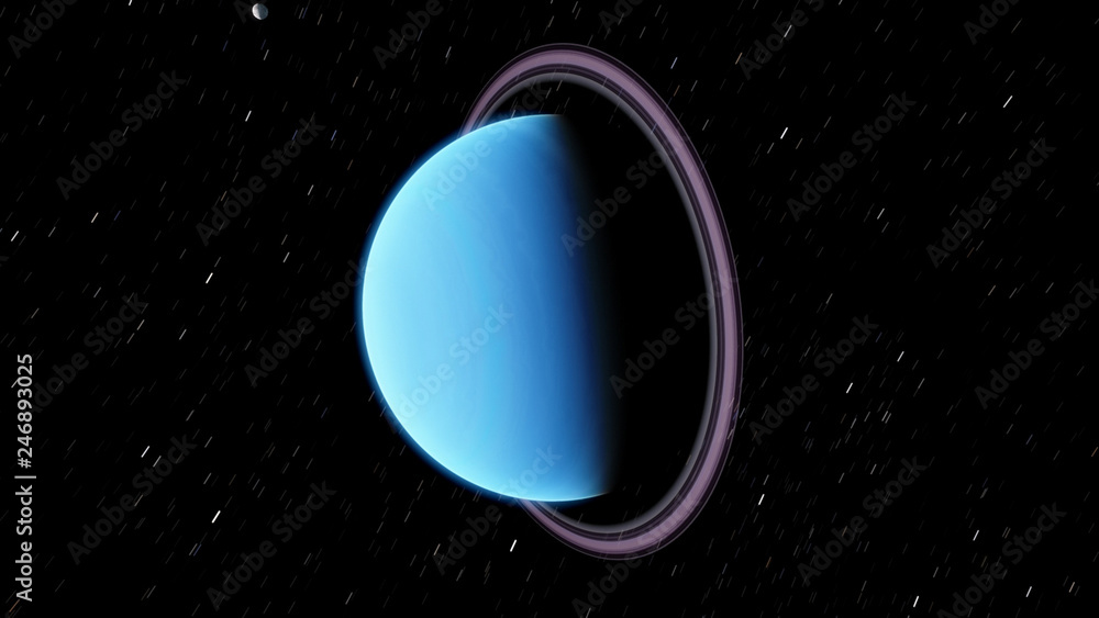 Blue Exoplanet with ring gas giant Planet Neptune 3D illustration (Elements  of this image furnished by NASA) Stock Illustration | Adobe Stock