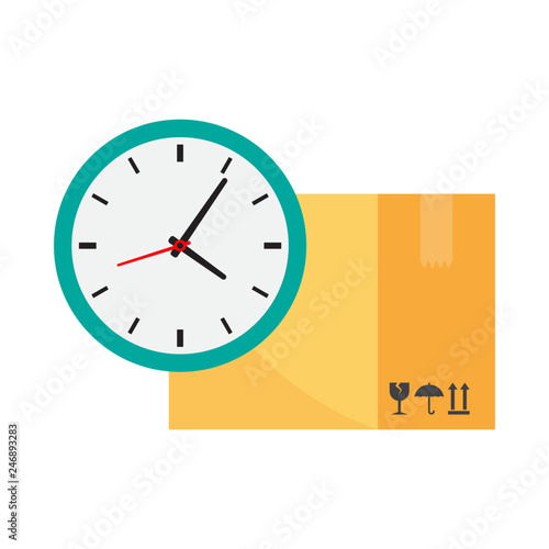 Cardboard box and clock simple icon